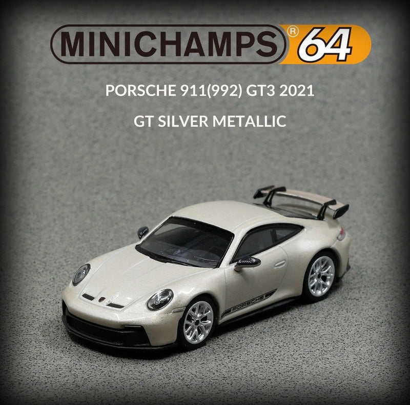 Load image into Gallery viewer, Porsche 911 (992) GT3 2021 Grey MINICHAMPS 1:64
