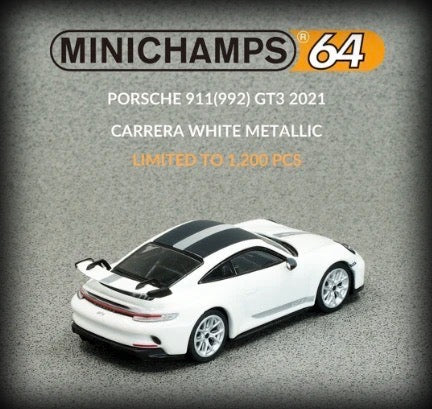 Porsche 911 (992) GT3 2021 White MINICHAMPS 1:64